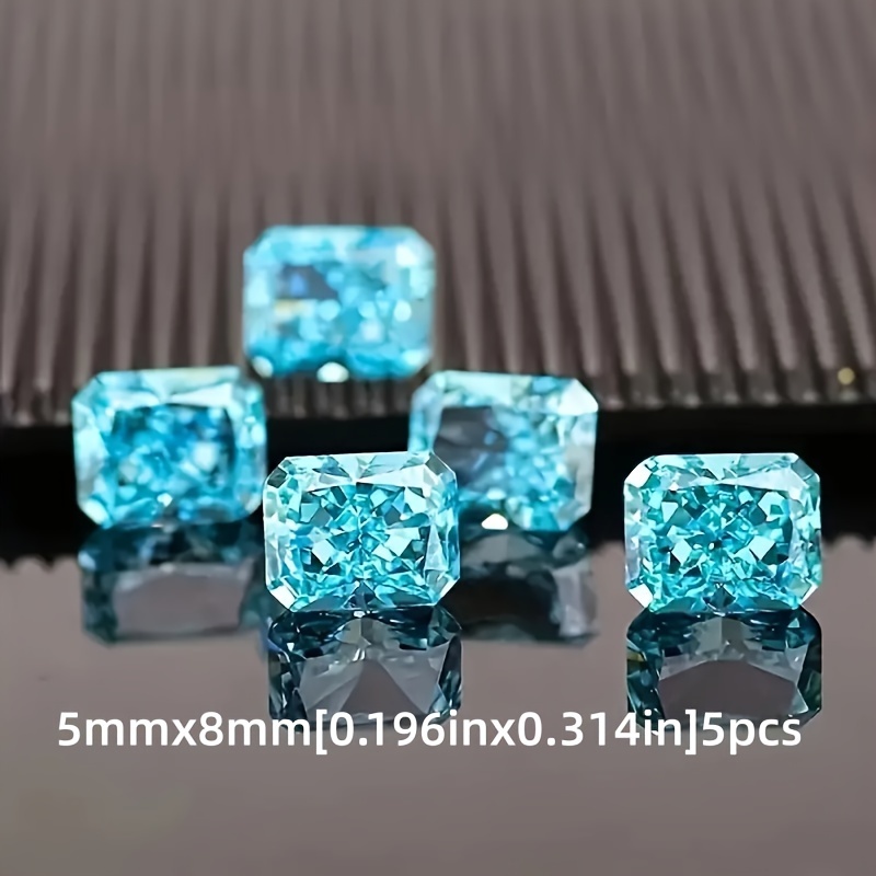 Rectangular 5pcs Glass Set For Making - Perfect For Rings, Bracelets, Necklaces, And Inlay Crafts - Jewelry Accessories And Parts