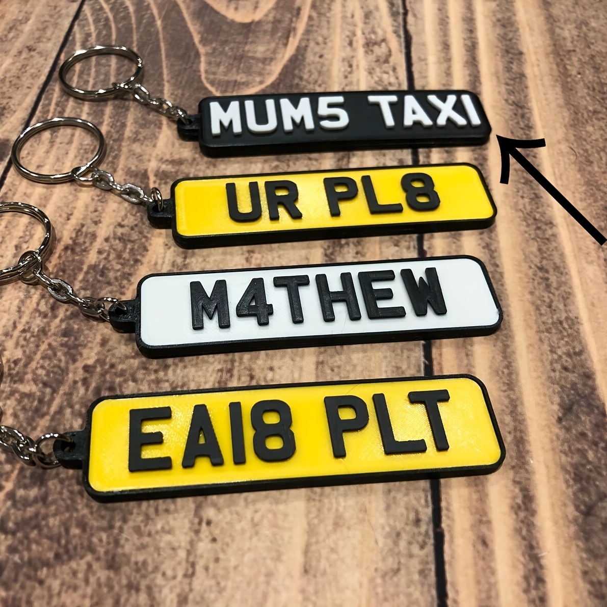 TEMU Personalised 3d Number Plate Keyring Custom License Plate Car Accessory