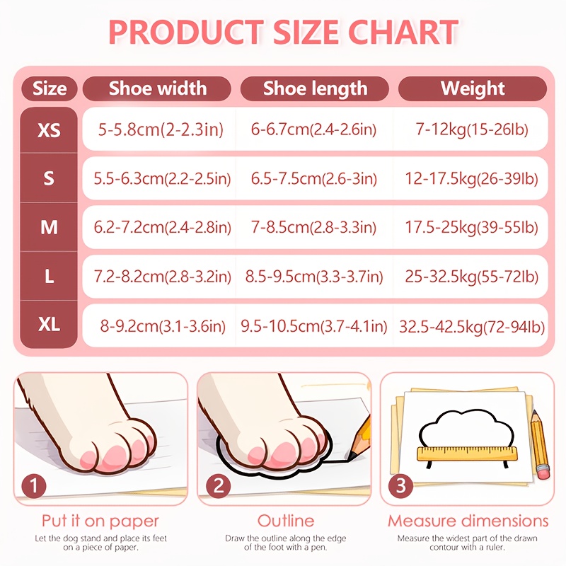 4pcs Dog Shoes, Water-Resistant Paw Protectors