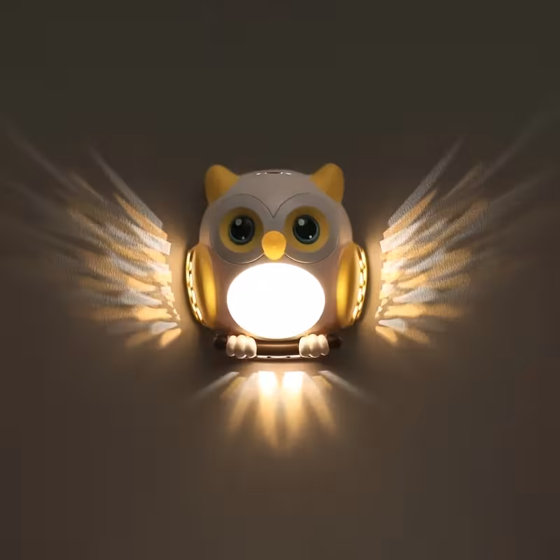 motion sensing light with led soothing blue glow cartoon wall mounted nursery decor usb rechargeable battery powered lamp for kids bedroom nursery room lighting owl lamp christmas gifts Product details 2