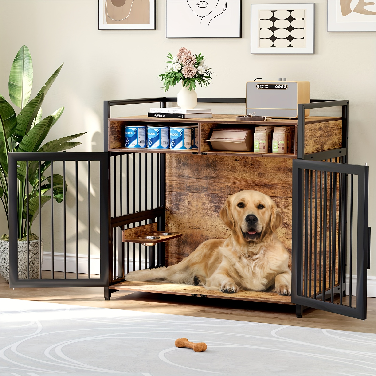 41 inch/48 inch Large Wooden Dog Crate Furniture