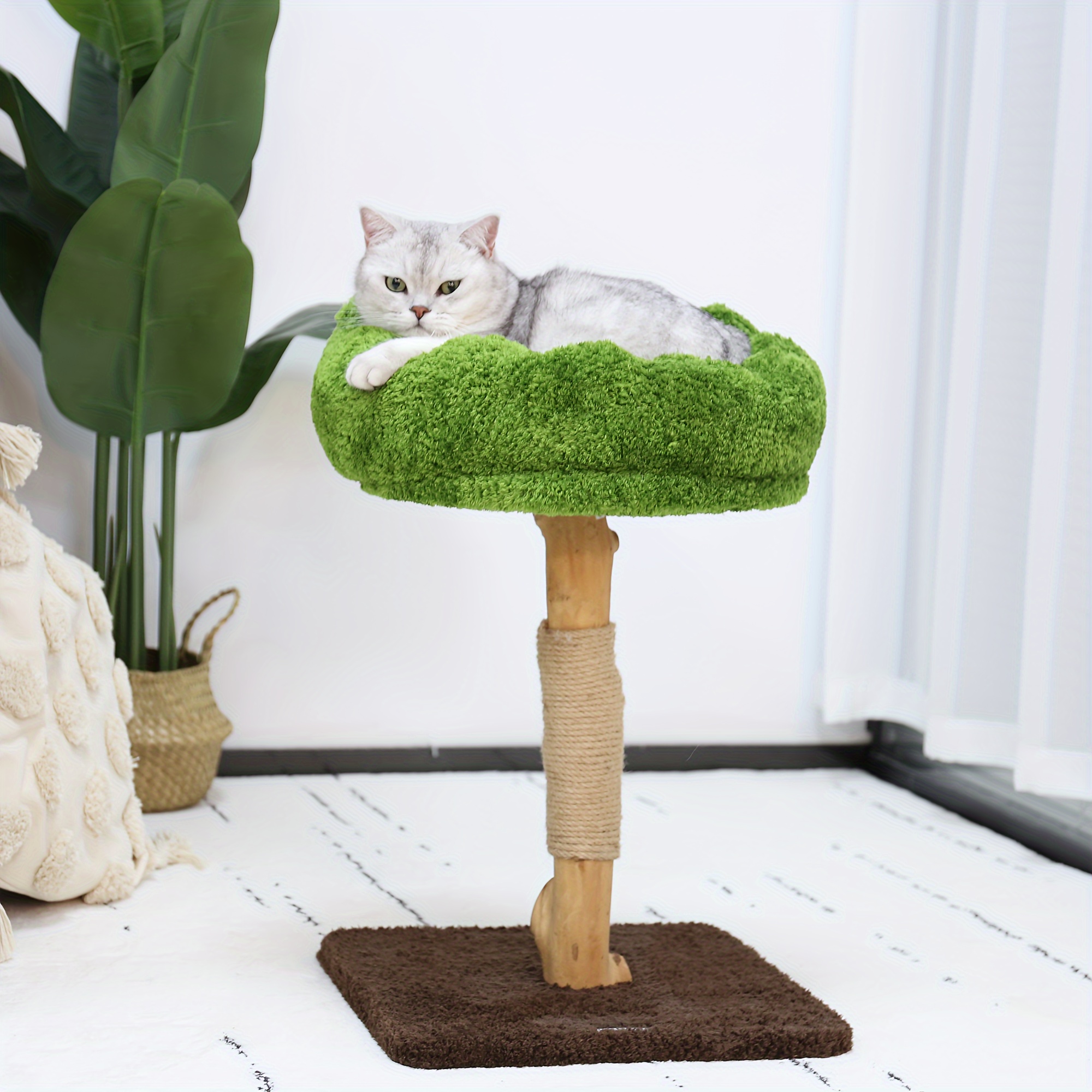 

23.6" Small Cute Cat Tree With Soft Perch, Cat Scratching Post With Bed