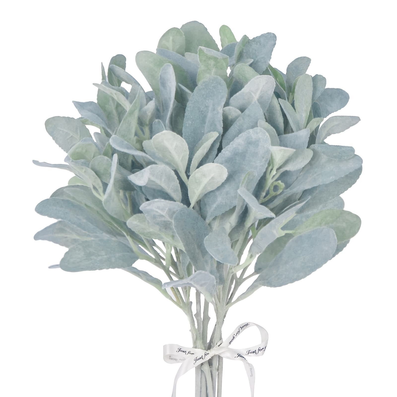 

6-pack Lambs Ear Stems, Artificial Greenery, Plastic Flocked Leaves For Home Decor, Easter Floral Arrangement, Spring Tabletop Decoration, No Container, Electricity-free