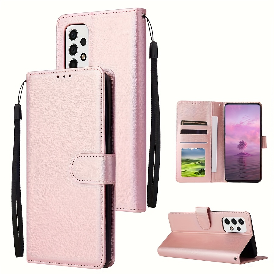 Husă Telefon - Portofel cu Slot Card, Funcție Magnetică Flip, Husă din Piele Ecologică pentru Samsung Galaxy S23 Ultra S22 Plus S21 S20 FE A13 A14 A33 A34 A51 A52 A53 A54 A71 cu Șnur de Mână, Husă Anti-cădere