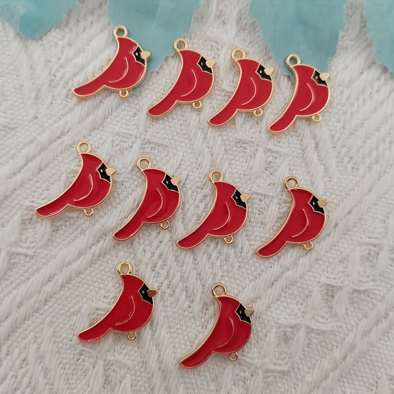 

10pcs Red Enamel , Zinc Alloy Pendants For Making - For & Necklaces