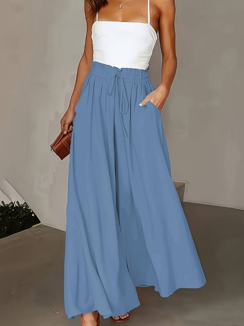 and summer stylish and elegant high waisted wide leg pants for women