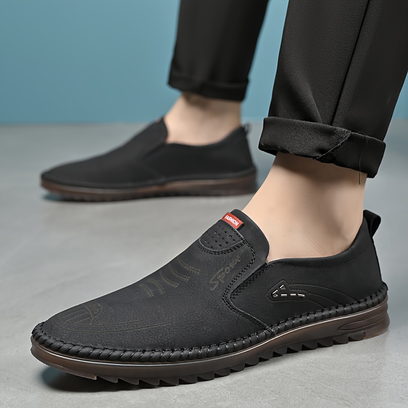 mocassins masculinos, sapatos casuais confortáveis e antiderrapantes resistentes ao  , sapatos de caminhada sem cadarço detalhes 10