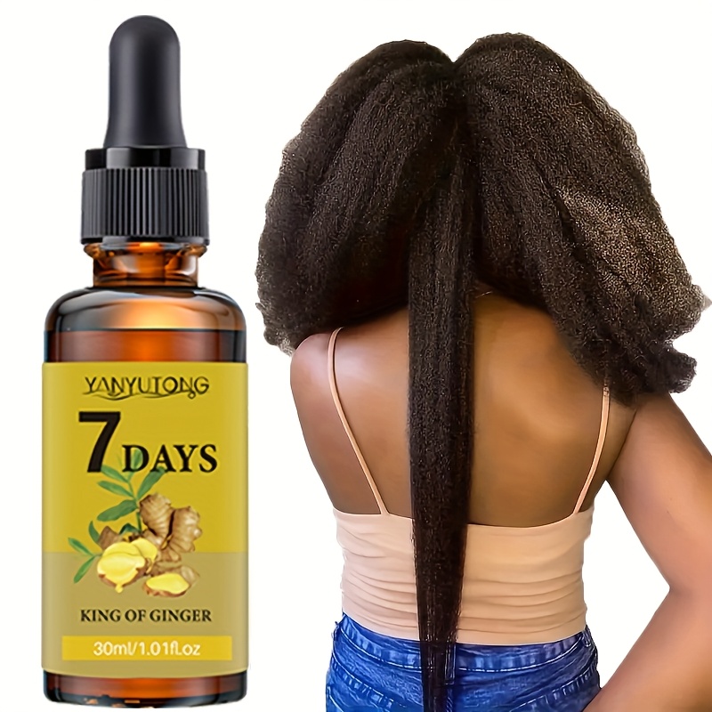 1.01oz Ginger Hair Care Oil, Rich in Castor Oil, Ginger Oil, Batana Oil, Rosemary Oil, Moisturizing and, Plant Extracts, Softens Hair, Relieves Dryness, Suitable for All Hair Types, 7 Days Ginger Hair Care Oil, Unisex, Ideal Gift for Famil