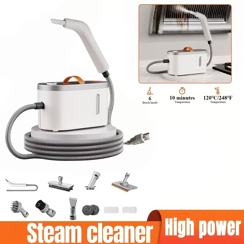 TEMU 4. Rapid Heating Handheld Steam Cleaner - 6 Nozzles, Large Capacity And Dual Safety Auto- Protection (kitchen, Sofa, Floors, Bathroom, Air