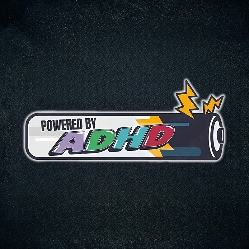 Image of Adhd Awareness Cartoon Motivational Sticker, Suitable For Cars, Trucks, Motorcycles, Water Bottles, Or Laptops