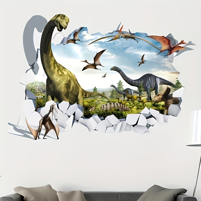 

Dinosaur 3d Wall Decal - Self-adhesive, Hole Design For Bedroom & Office Decor