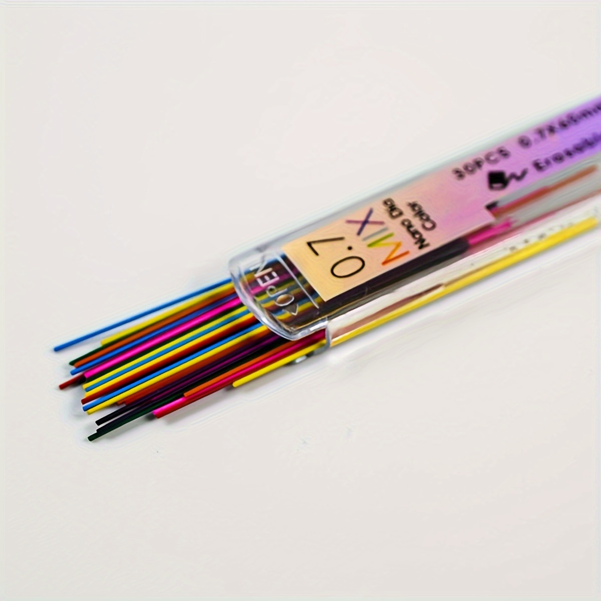 Image of 30 Colorful Pencil Leads High Quality 0.7mm Automatic Pencil Refills For School Students Office Drawing Colorful Erasable Hand Drawing Sketching Erasable Press Type