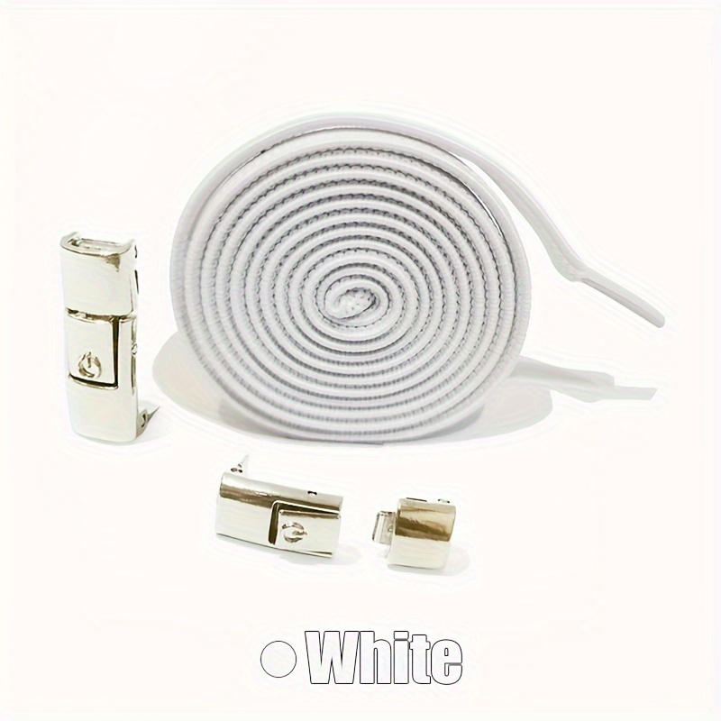 1pc 100cm Shoelace Lazy Shoelace Non-tie Switch Fixed Men And Women Non-tying Elastic Stretch Black And White Wide Rope
