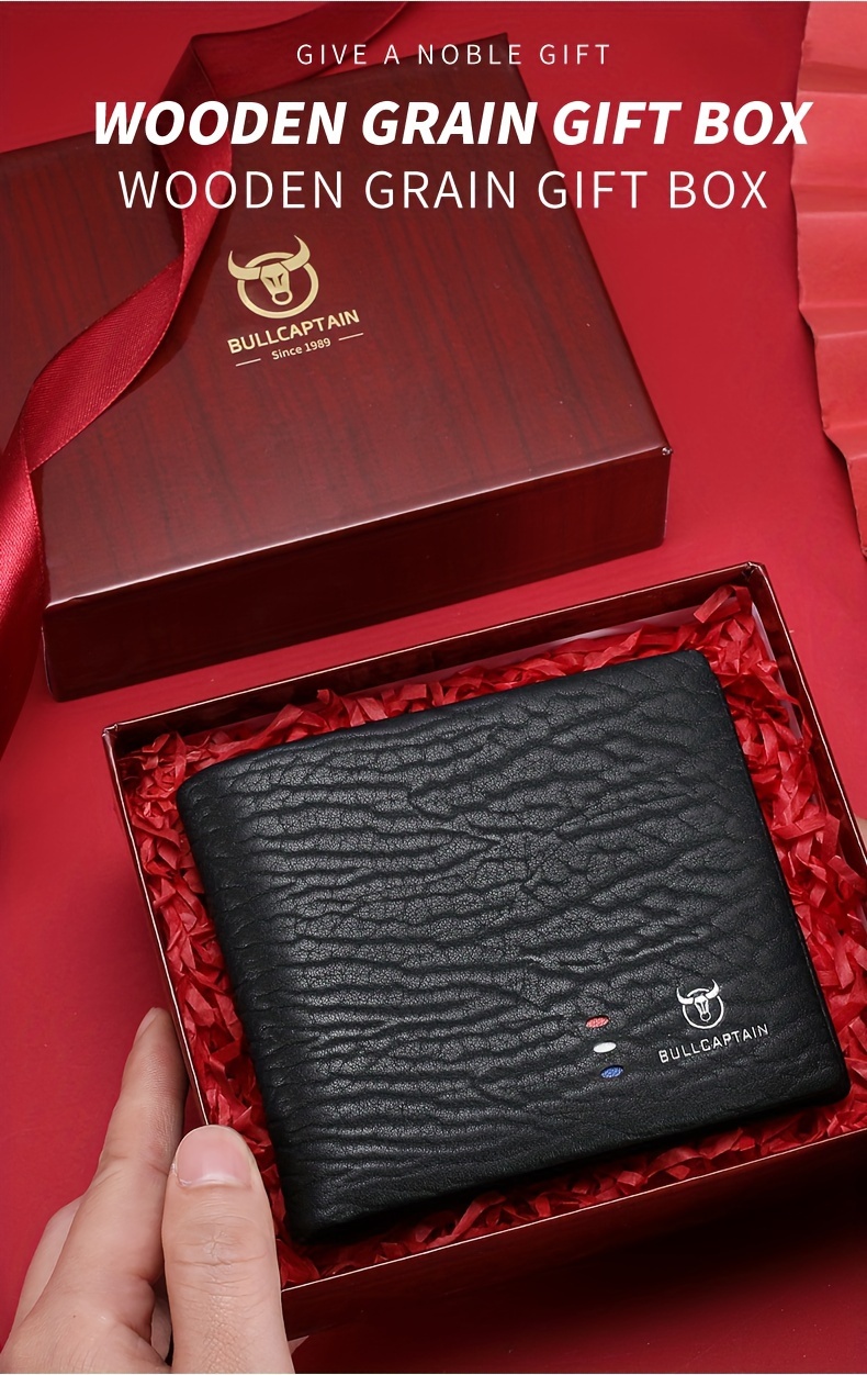 mens genuine leather wallet large capacity multi Temu