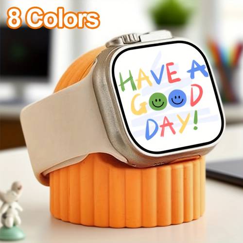 silicone watch charger stand compatible with watch series se2 7 6 se 5 1 sizes charging station dock holder for iwatch 49mm 45mm 44mm 42mm 41mm 40mm 38mm smart watch bracket accessories