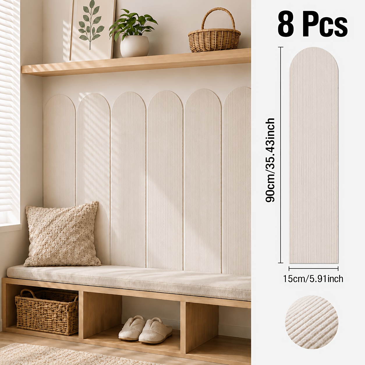 TEMU 3d Wall Panels 8pcs Set Of Self-adhesive Stickers, Wall Decoration Soft Stickers, Home Decor, Easy Stickers, , Suitable For Living Room, ,