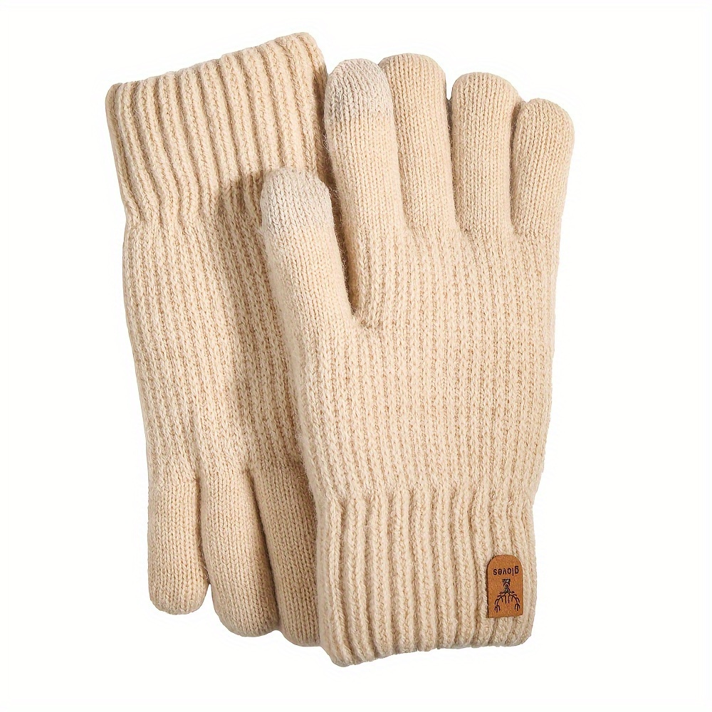 

1 Paire de Gants Tricotés Élégants pour Femmes - Élastiques, Chauds avec Design et Compatibilité Écran Tactile, Idéaux pour le Cyclisme en Extérieur & Froid - Cadeau pour des Mères, Halloween, An