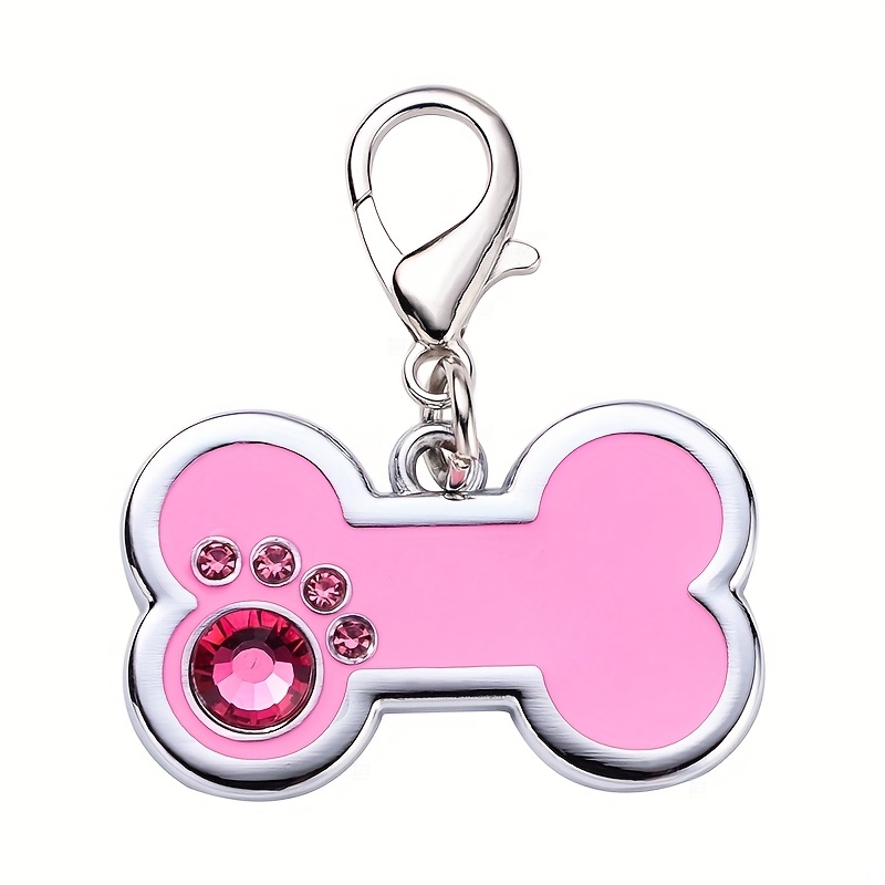 TEMU Custom Print Id Tag - Durable Alloy, Personalized Lettering Name & Phone Number, Fashionable Cat Collar Jewelry, For Identification And Trend