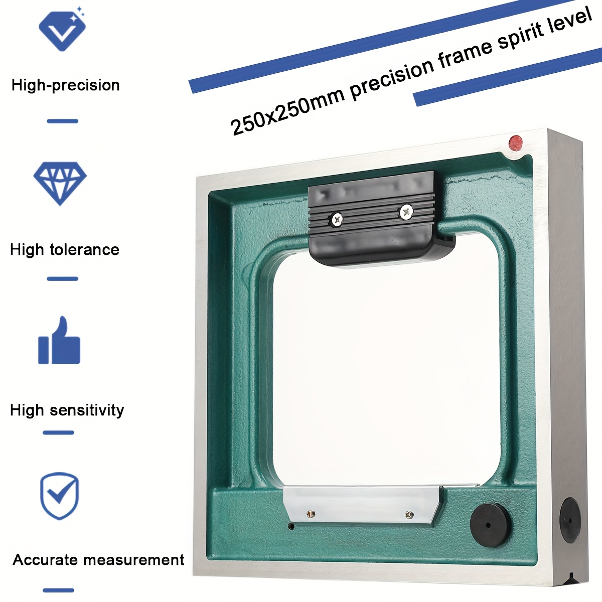 Image of Frame Spirit Level 250 X 250mm, Precision Spirit Level 0.02mm/ Spirit Level Leveling Scale With Wooden Case Portable Square Frame-style Level Measuring Tool Industrial Tools