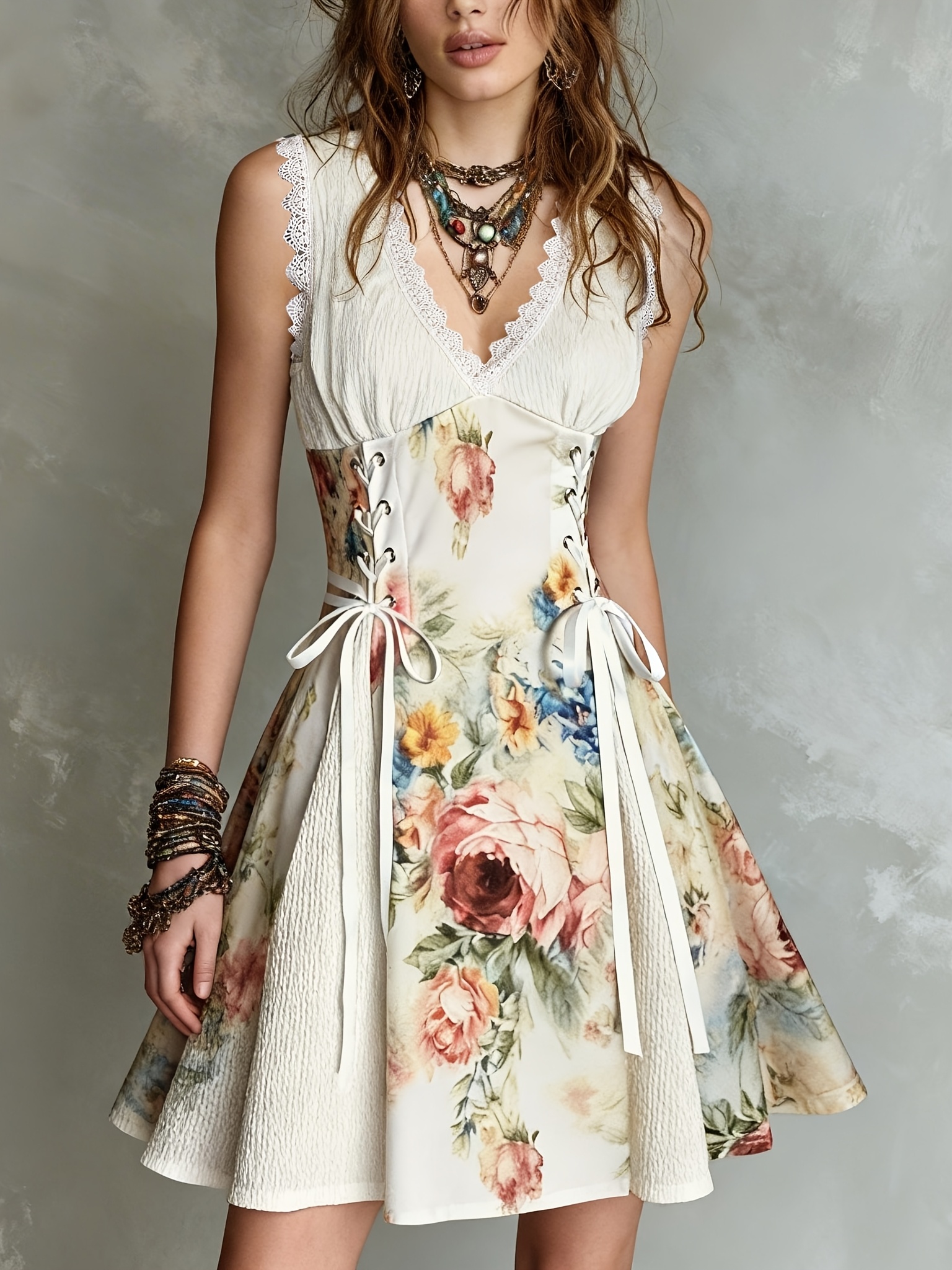 temu fall dresses Womens 2026 Spring, Summer, Autumn Dress Puff Sleeve Square Neck Dresses  Casual Tiered Boho Beach Vacation Midi Dress with Pockets