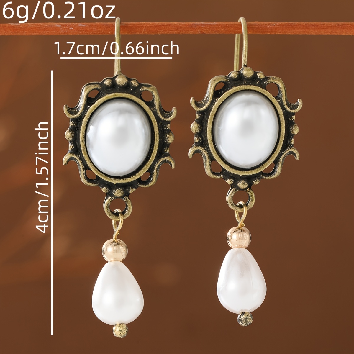 Women's French Retro Style Imitation Pearl Drop Earrings