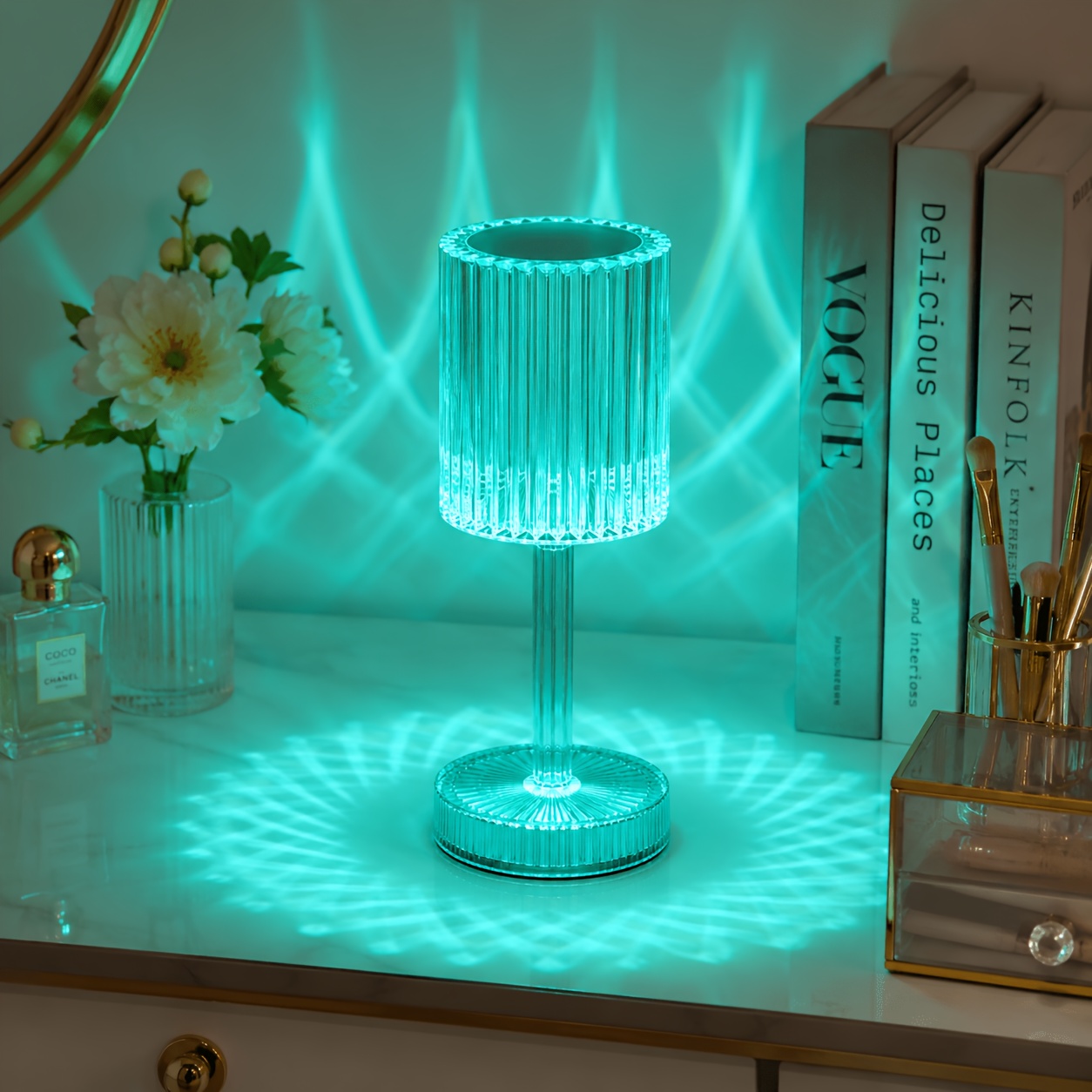 16 color rgb changing mode crystal table lamp linear ambient lighting touch control usb charging portable night light suitable for bedroom bedside tables living rooms dining rooms dressing tables game rooms and offices Product details 0