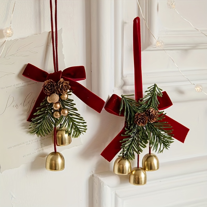 

1pc Christmas , Red Bow And , Steel Decoration, No , -free