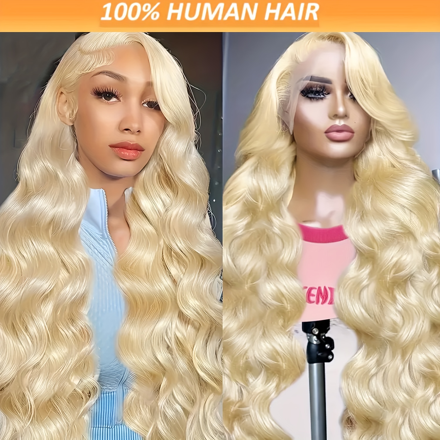 

613 Blonde 13x4 Hd Transparent Lace Front Wigs Human Hair 250% Density Body Wave Lace Frontal Wigs Human Hair Glueless Wigs Human Hair Pre Plucked For Women Bleached Konts Colored Wigs