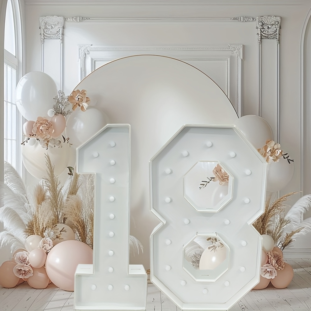 TEMU 73cm 2pcs Set Trendy Three-dimensional Number Combo 10,16,18,20,21,30,40,50,60,70,80,90 Milestone Birthday Anniversary Holiday Party Decoration