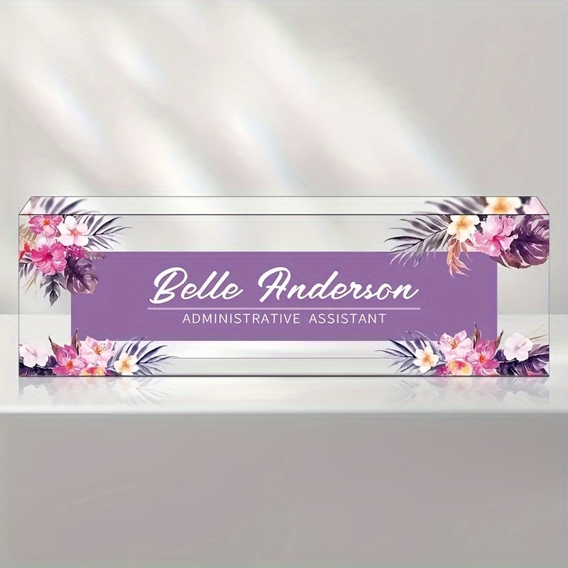 

1pc, Personalised Desk Name Plate, Custom Acrylic Name Plate For Office Desk, Personalised Desk Decoration For Ladies And Men, Promotion Gift For Boss's Wife, Teacher, Colleague