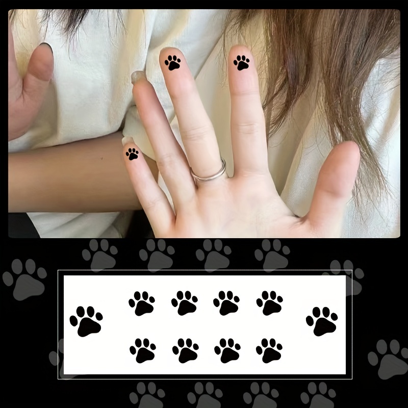 Long-lasting Cat Paw Temporary Tattoos - Waterproof, Realistic & Non-reflective Design For Men And Women, Lasts 7-14 Days