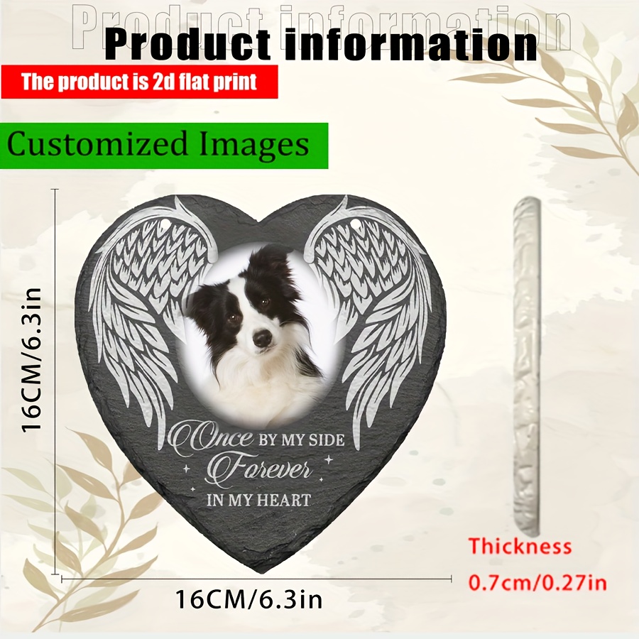 TEMU Placa Decorativa de Resina con Foto de Mascota Personalizable, 2D , 1 pieza, Forma de , Estilo Bohemio 6.3In X 6.3In, de Pared a Prueba de