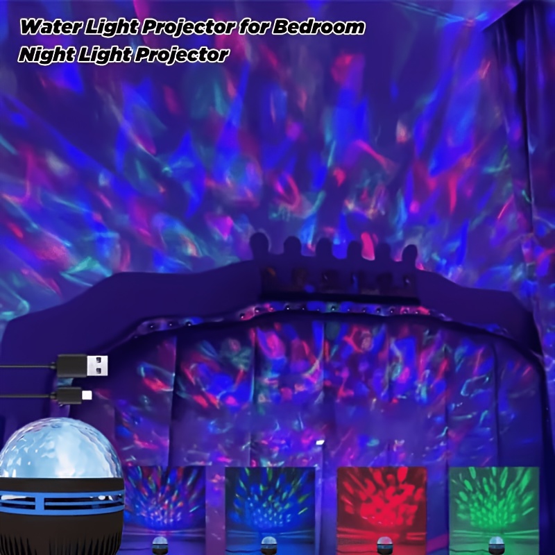 room decoration ripple wave projection light usb powered remote adjustable ceiling atmosphere light suitable as bedroom night light holiday gift mood lighting party decoration usb powered no   Product details 2