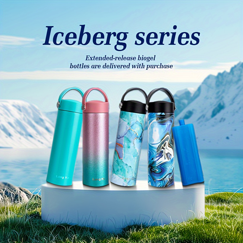 24 Hour Cooling Insulated Cooler Bottles with Ice Packs
