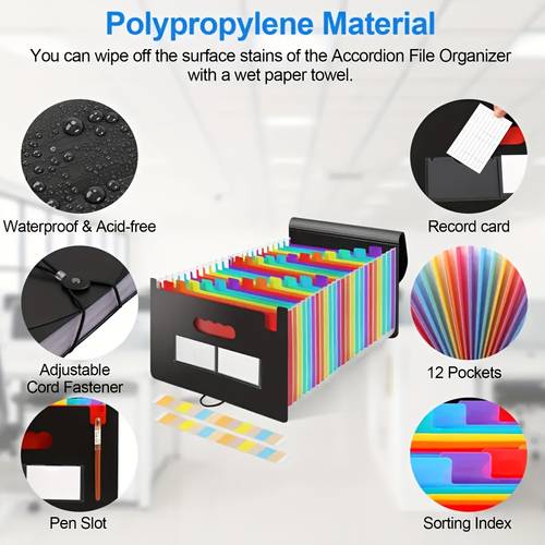 1pc 24 pocket a4 file folder organizer durable plastic clamshell design with tabs portable desktop document storage for home office back to graduation supplies ideal gift folders for essentials functional filing system filing corporate sturdy construction corporate employees