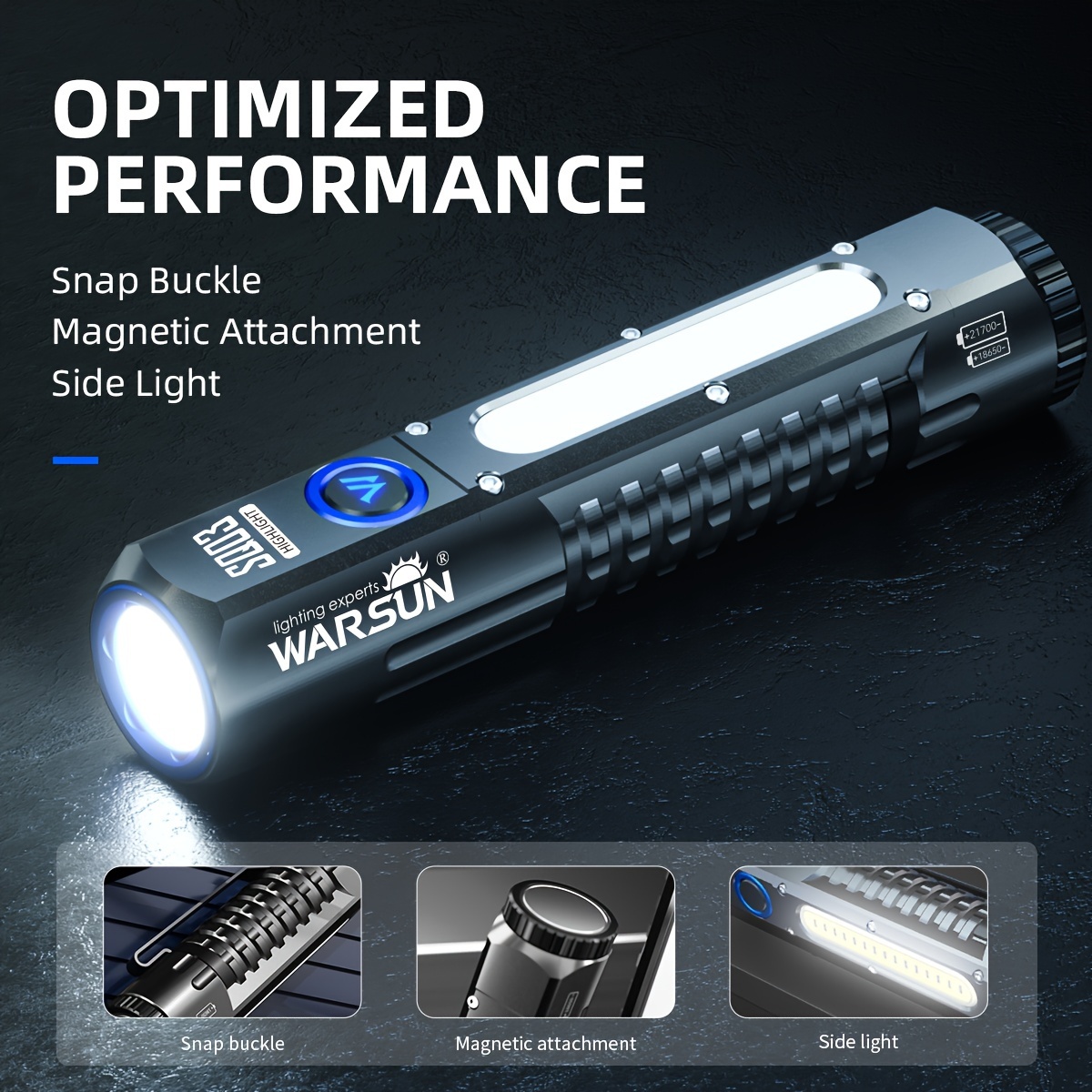 

Rechargeable Flashlight High Lumens Super Bright Magnet Flash Light Powerful Handheld Led Portable