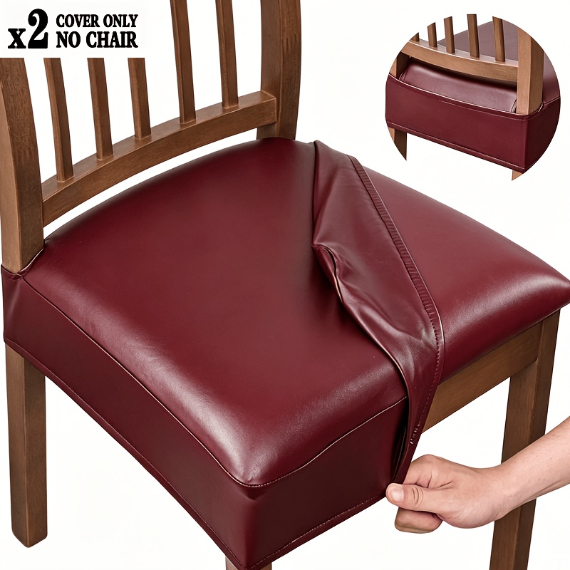 TEMU Housse de siège en PU, convient aux sièges de restaurant, lot de 2 pièces, housse de chaise de salle à manger élastique, housse de siège de