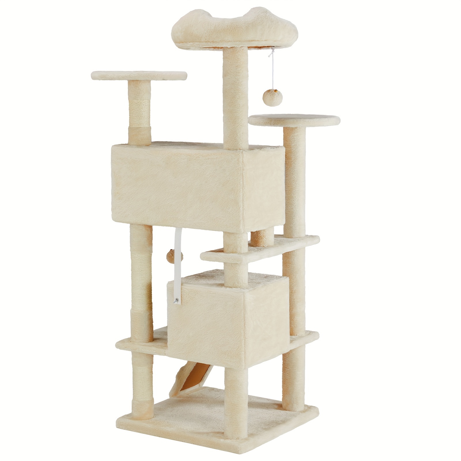 

Cat Tree, 54in Modern Multi-level Cat Tree Tower With Sisal-covered Scratching Posts And Cozy Perches For Indoor Cats, Anti-tilt