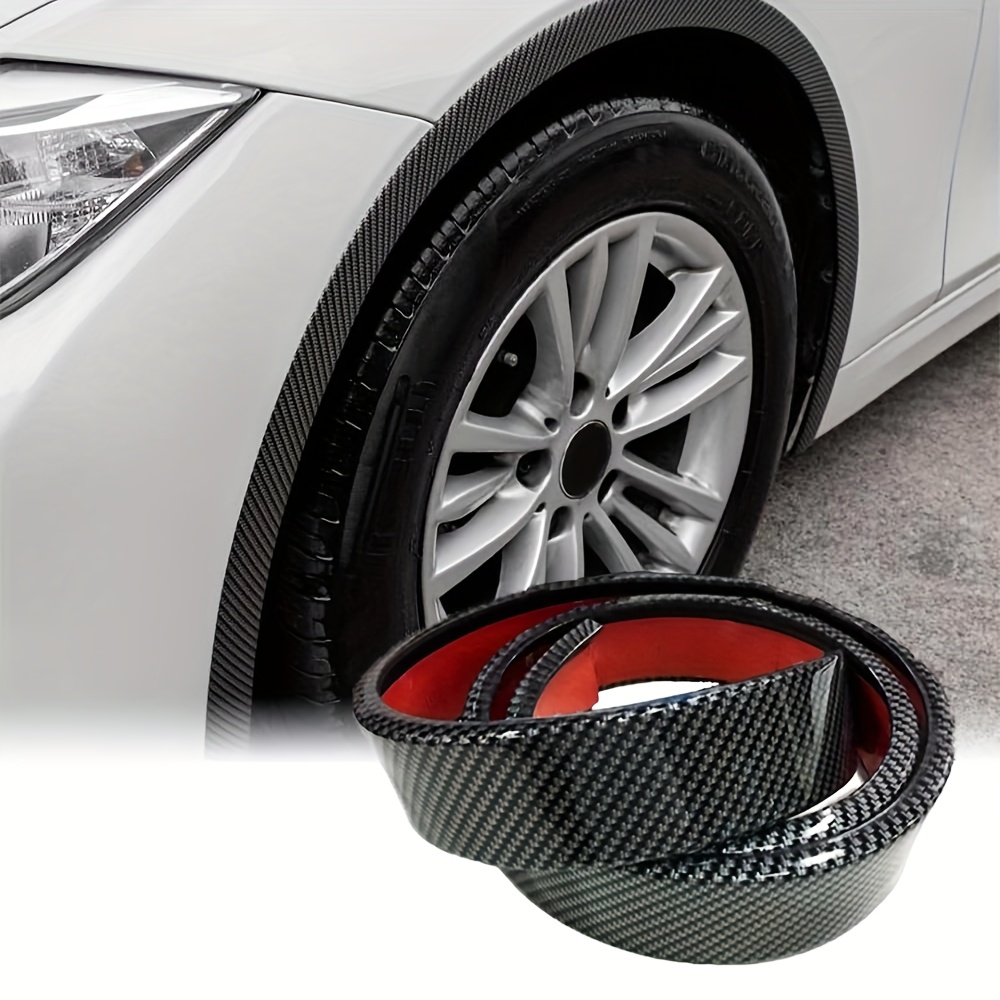 59 05 inch   fiber rubber wheel   strip with anti scratch protection for cars and trucks   design suitable for car modification and collision protection auto mudguard wheel eyebrow strip 1 38 inch wide carbon fiber