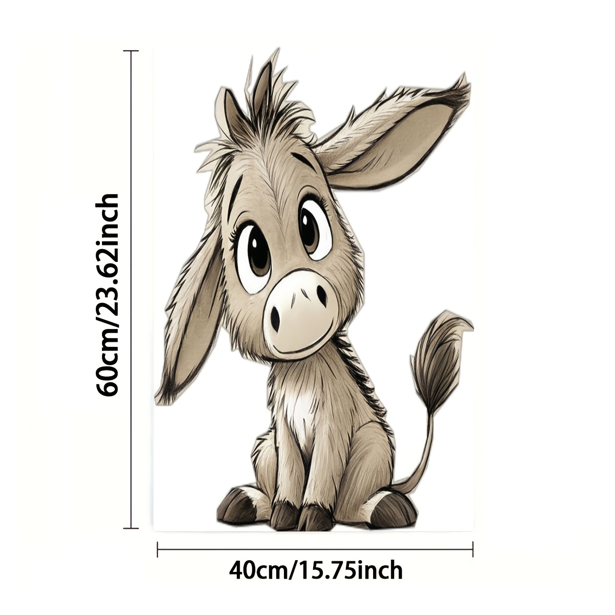 E-shop 2er-Pack Handtuch, einseitiger Druck, rechteckig 40×60 cm, 2D Cartoon-Stil Esel-Muster, weich, bequem, langlebig, geruchlos, geeignet für