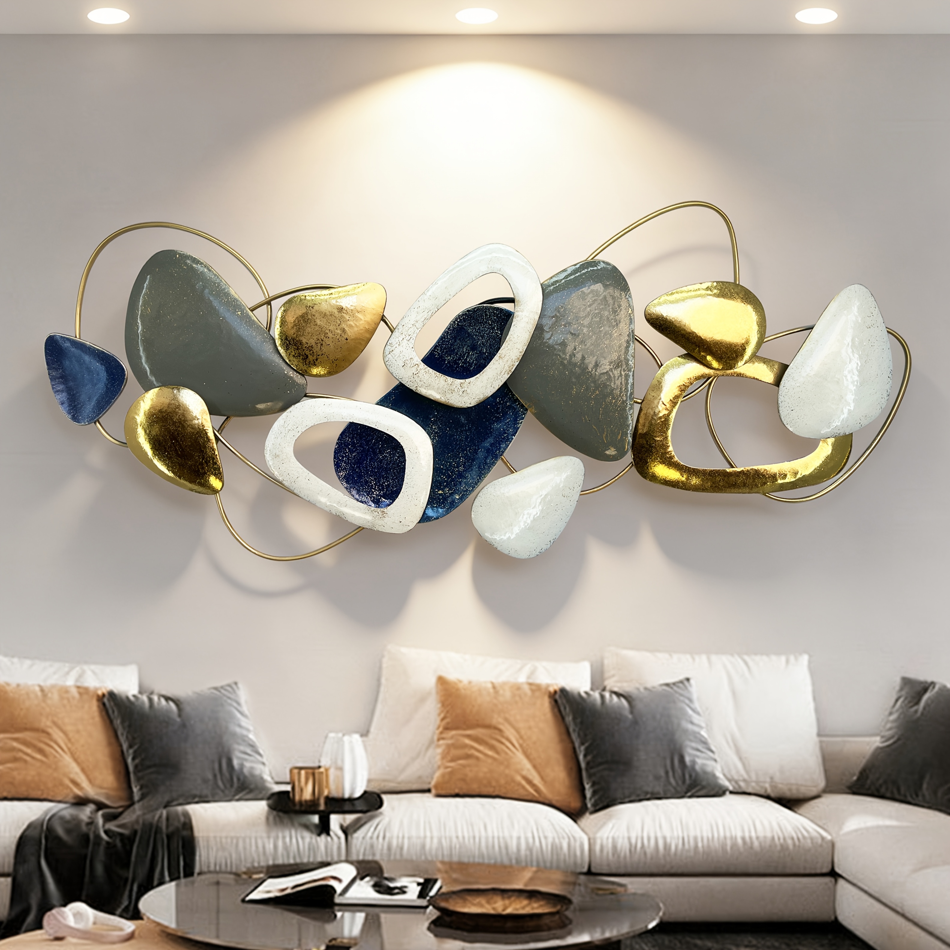 59x19 69 inch decor metal wall hanging three