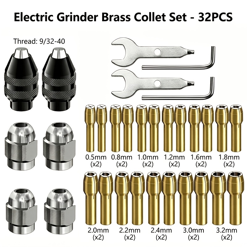 32pcs Household Portable Rotary Tool Set, Drill Bit Adapter Kit, And Nuts, Enhances And , Suitable For Home Repairs And Diy Gadgets