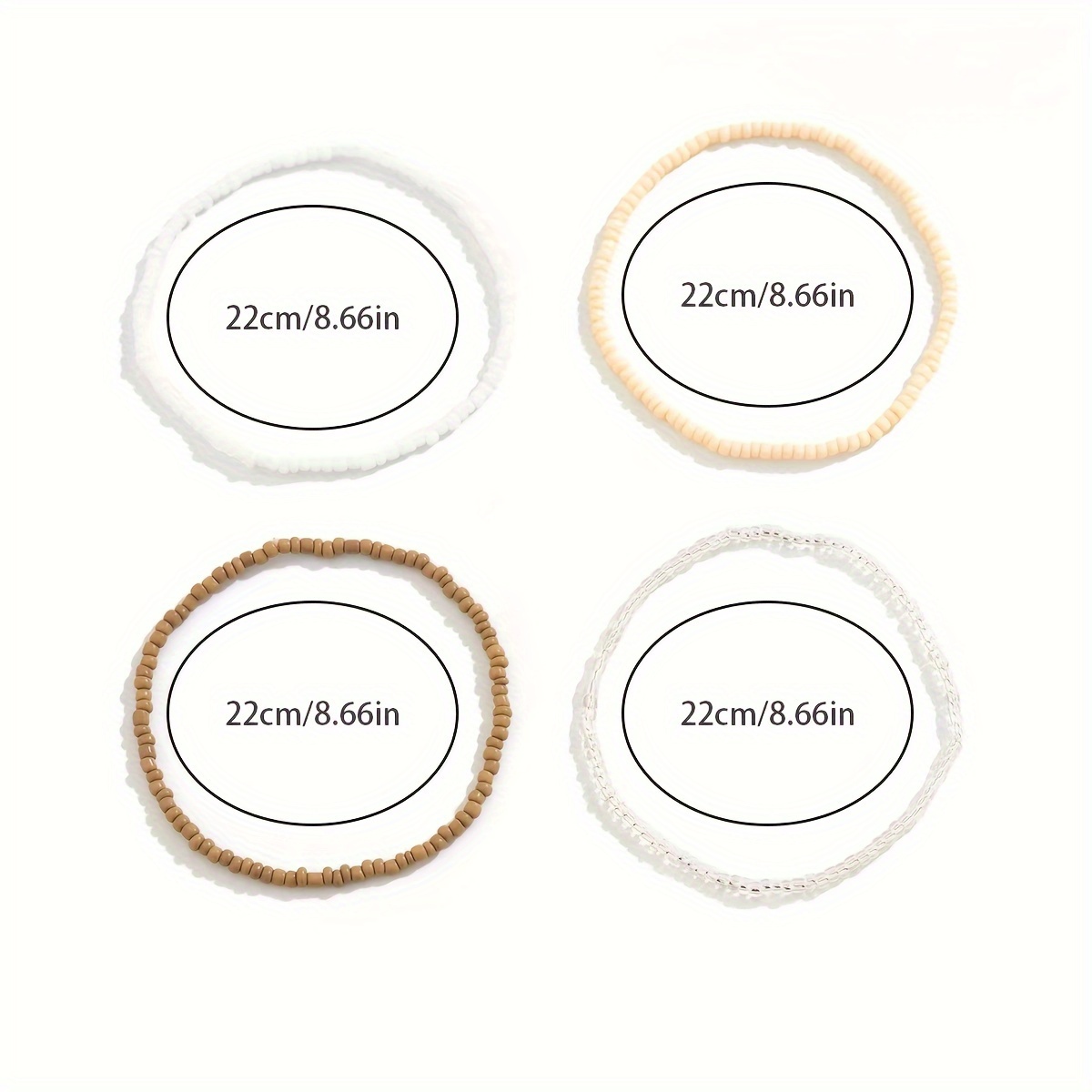 Summer Beach Elastic Rice Bead Anklets for Women, Colourful Accessory