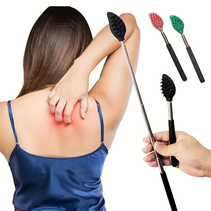 1pc color random retractable back scratcher silicone   scratcher massager kit with retractable back neck head beard suitable for women and men Product details 1