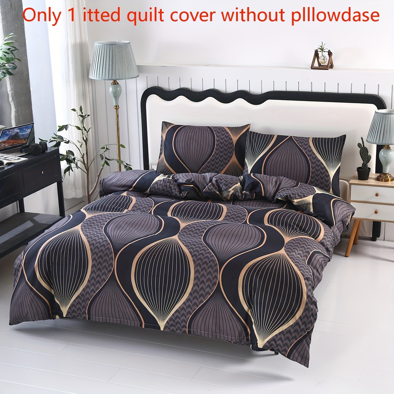 Image of 1pc Striped Abstract Duvet Cover, High-quality Brushed Fabric, Skin-friendly/comfortable/geometric/, Suitable For Home/hotel/dormitory/bedroom Use, No Filling Included