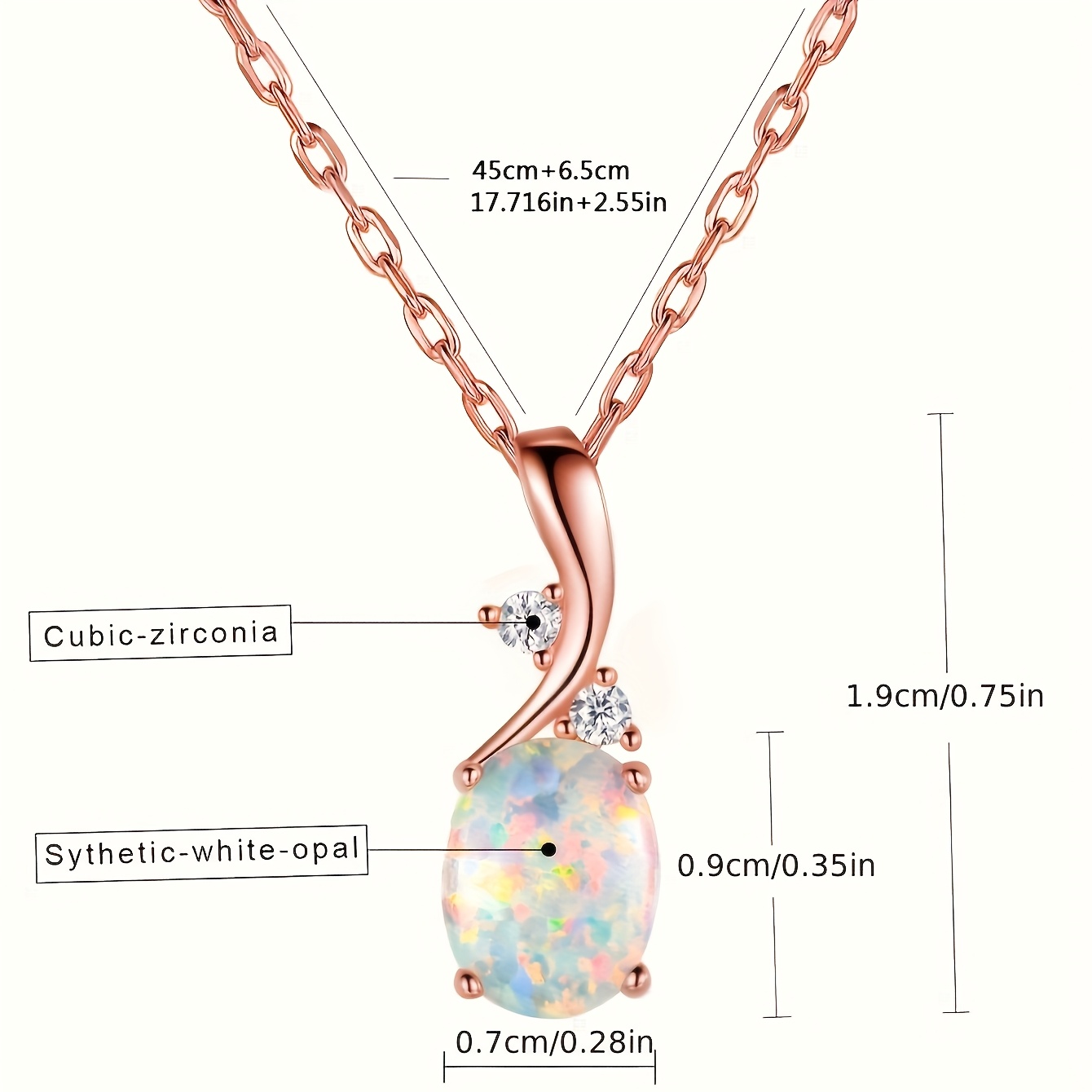 fashion opal necklace 14k gold plated copper neck jewelry for women details 2