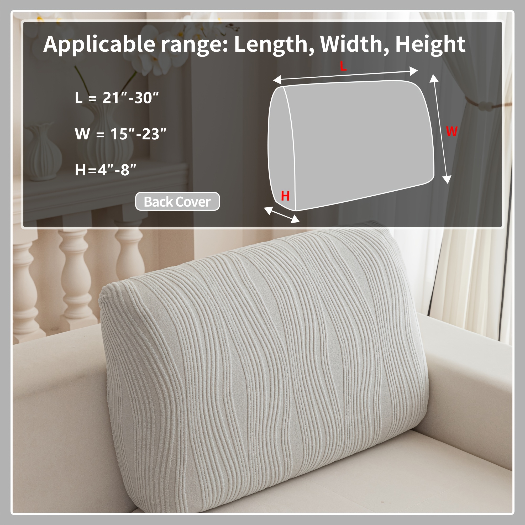 TEMU 1pc Stretch Universal Elastic Sofa Cushion Cover, Living Room Sofa Protector Suitable For L-shaped Sofas, Easy Anti-slip Sofa Cover, And