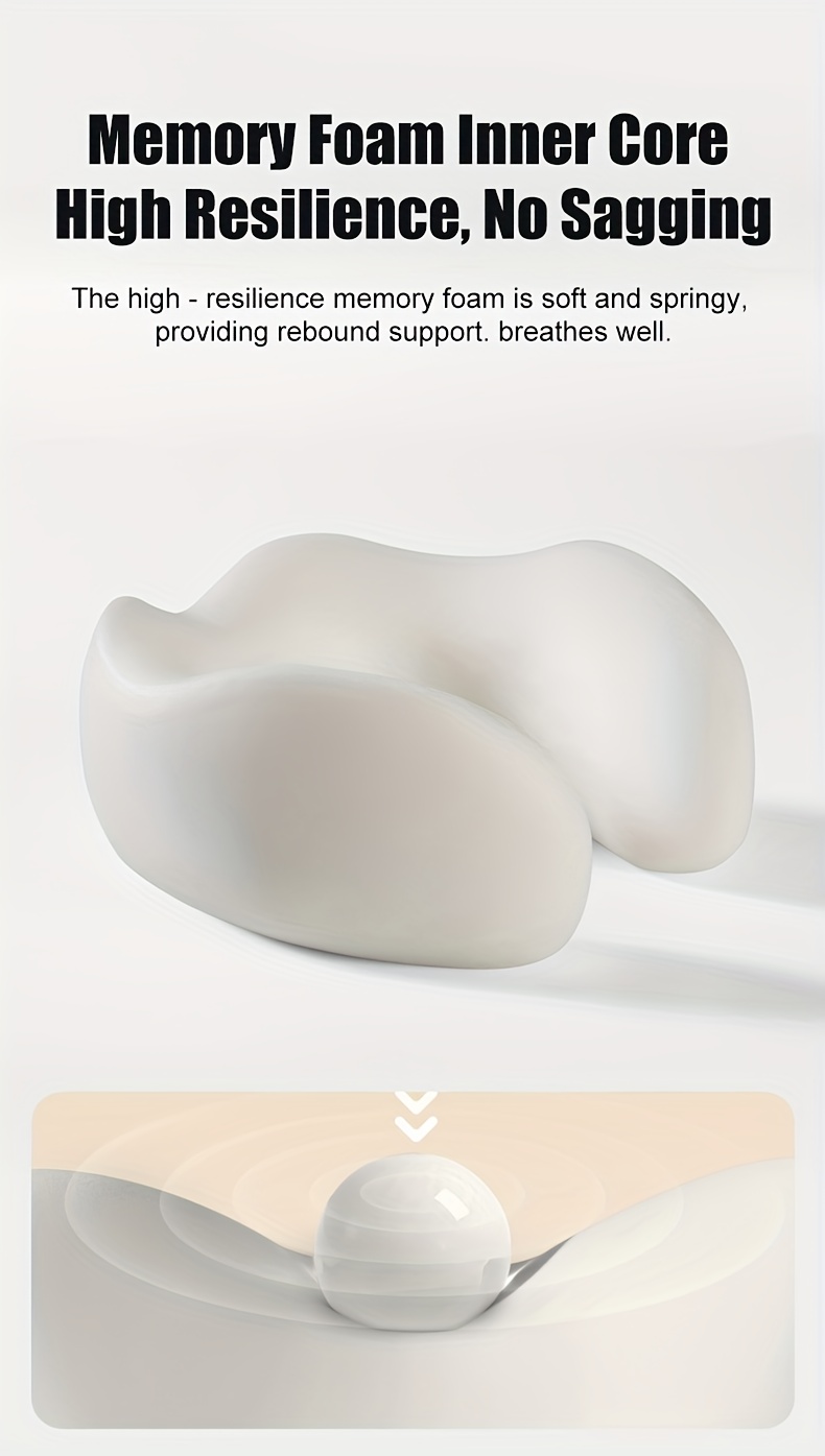 Car Hooded U-Shaped Neck Pillow, Adjustable Hooded U-Shaped Neck Pillow, Portable for Airplane Travel, Ice Sliky Fiber Fabric Slow Rebound U-Shaped Neck Pillow with Storage Bag