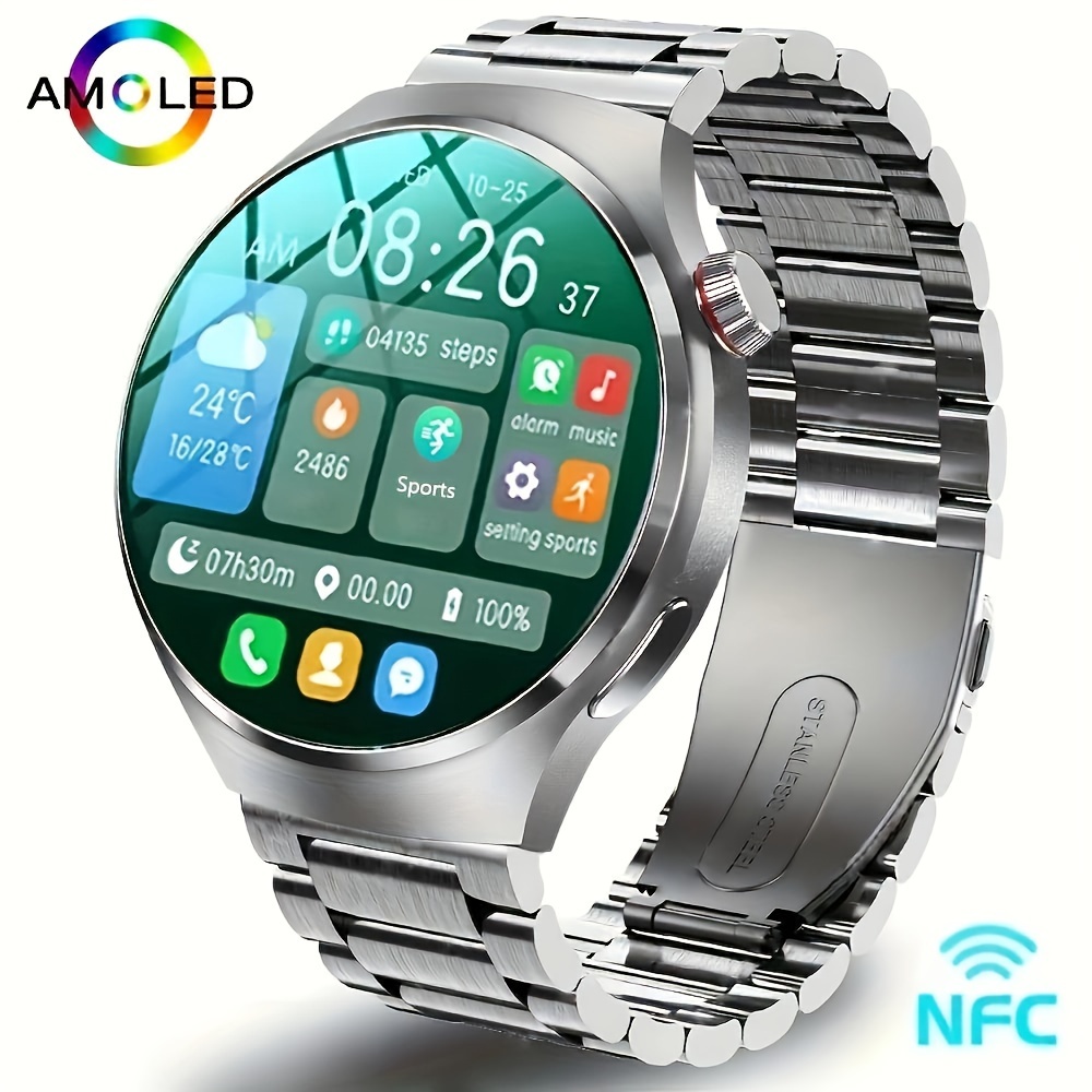 

2024 New Wireless Call Smart Watch For Men Sports Fitness 466*466 Hd Full Touch Screen Ai Voice Answer/make Call Smartwatch Sports Men's Watches Compatible With Android/iphone