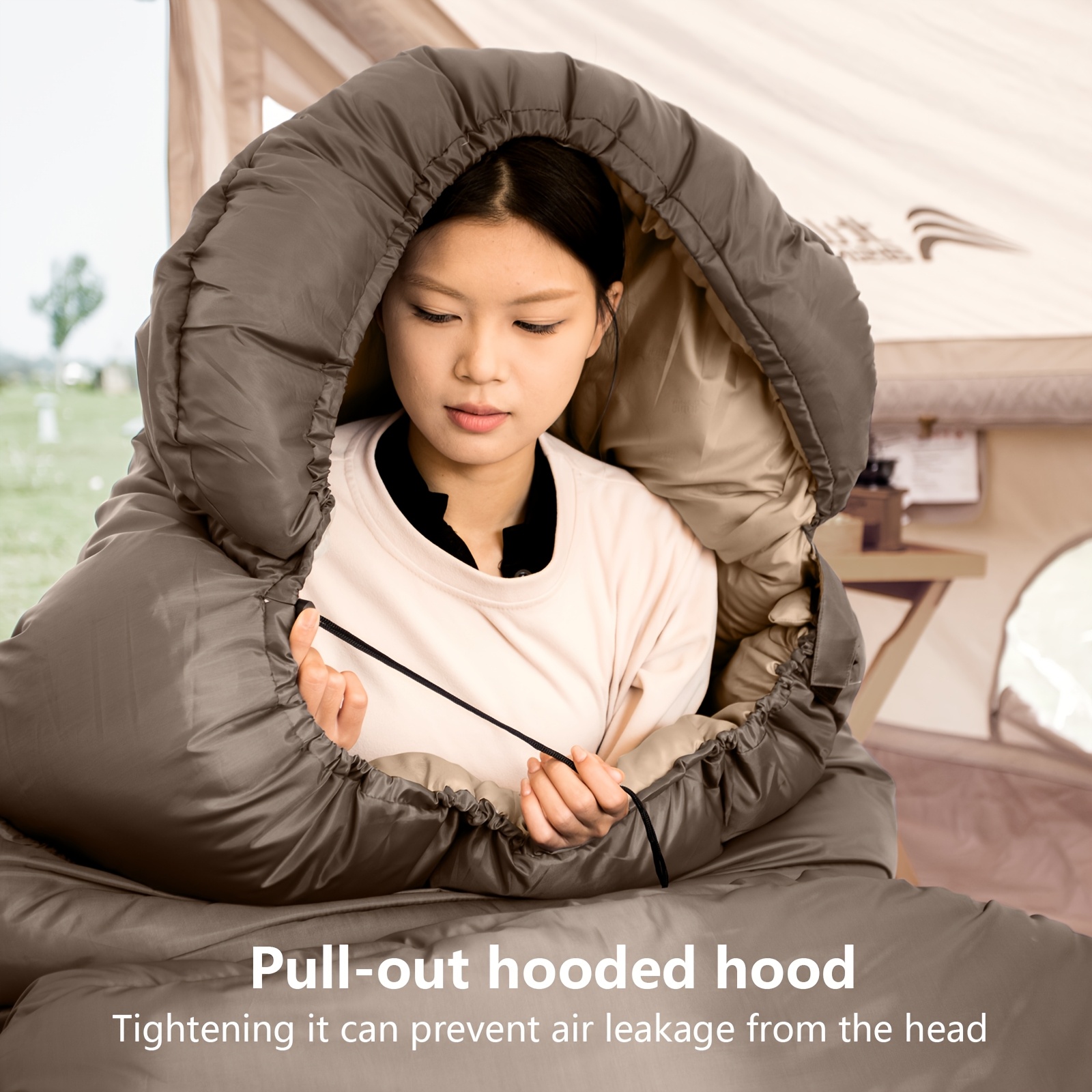BISINNA Portable Camping Sleeping Bag for Adults, Lightweight 4-Season